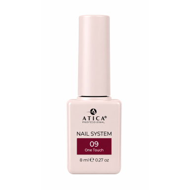 ATICA One Touch 09 – tamsiai raudonas gelinis lakas, 8 ml