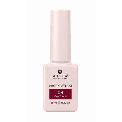 ATICA One Touch 09 – tamsiai raudonas gelinis lakas, 8 ml