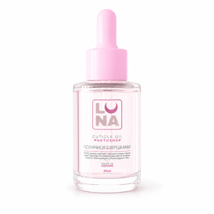 LUNAmoon sausas odelių aliejus su braškių ir grietinėlės aromatu, 30 ml LUNAmoon sausas odelių aliejus su braškių ir grietinėlės aromatu, 30 ml