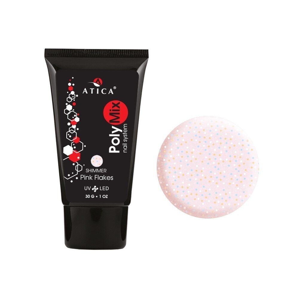 ATICA PolyMix poligelis PINK FLAKES SHIMMER - 30 ml
