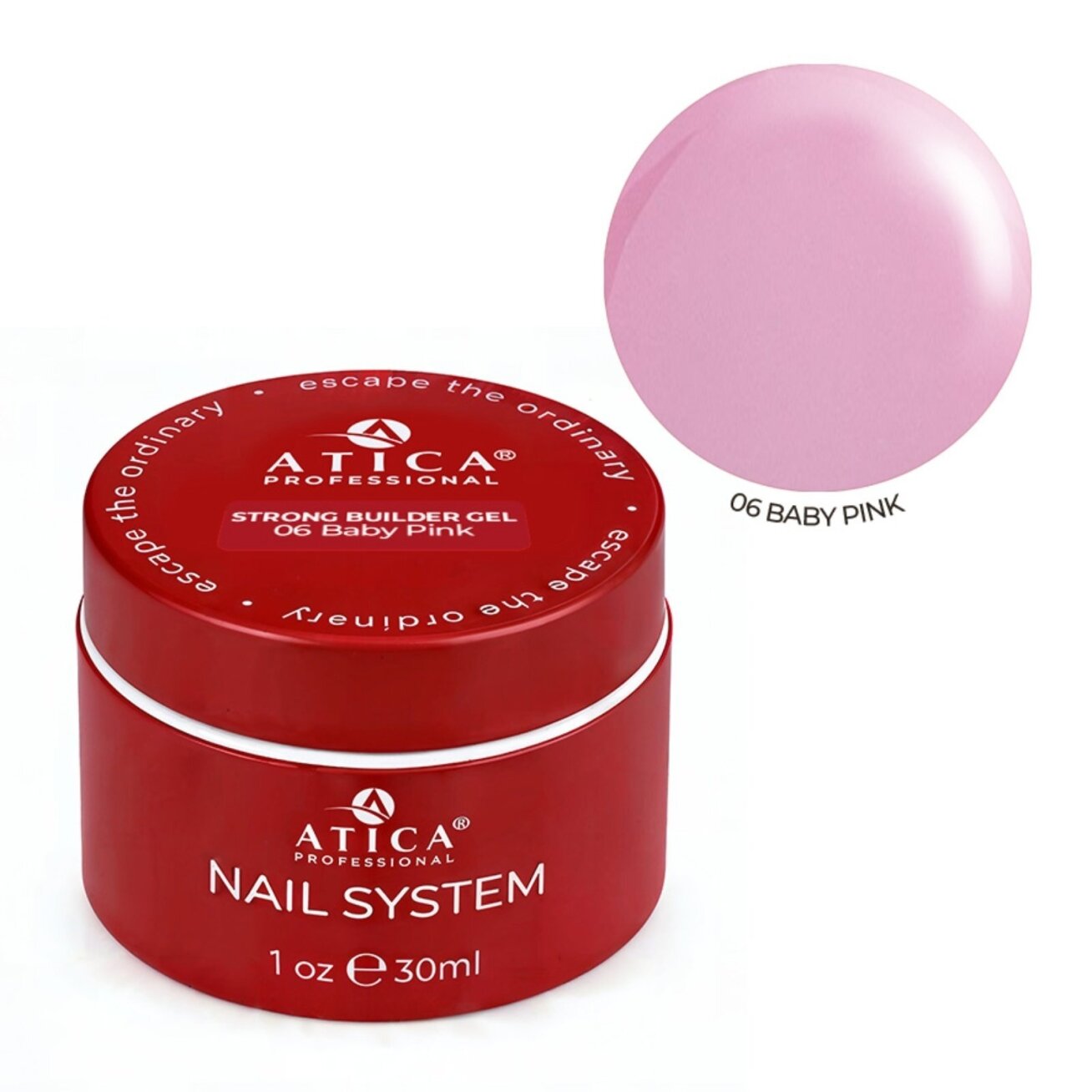 Atica Baby Pink, 30ml - savaime išsilyginantis gelis Atica Baby Pink, 30ml - savaime išsilyginantis gelis