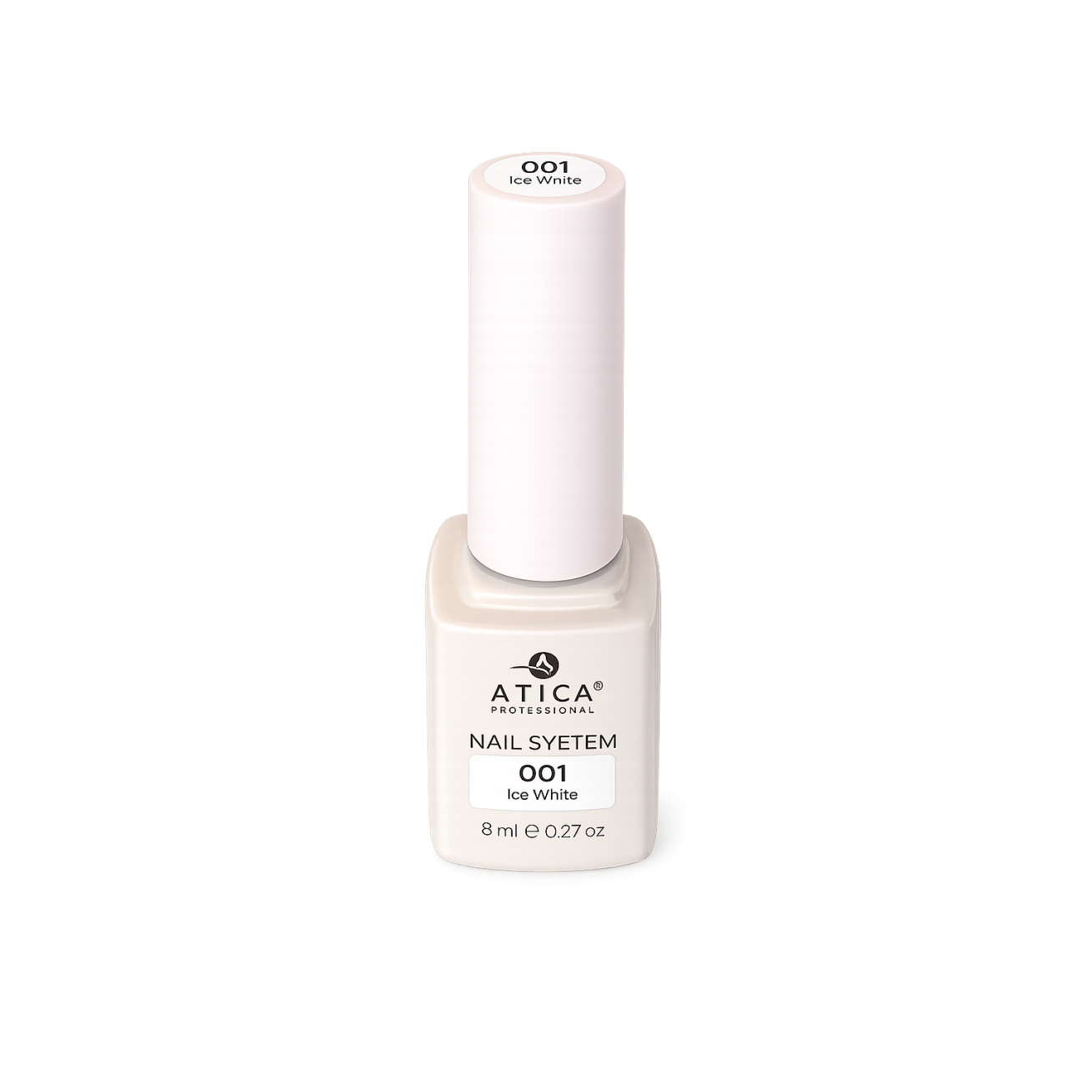Atica gelinis lakas ICE WHITE, 7,5 ml Atica gelinis lakas ICE WHITE, 7,5 ml