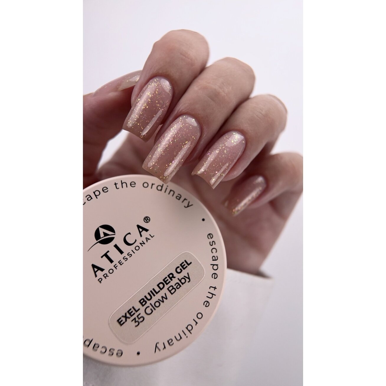 ATICA modeliavimo gelis Builder Gel eXel 35 Glow Baby 30 ml 1
