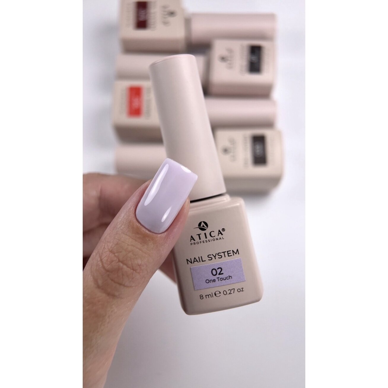 ATICA One Touch 02 gelinis lakas – šviesi alyvinė, 8 ml 1