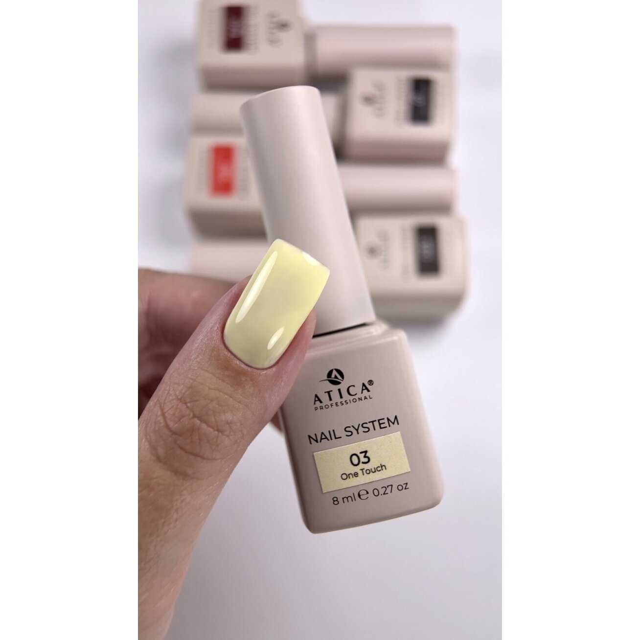 ATICA One Touch 03 – šviesiai geltonas gelinis lakas, 8 ml 1