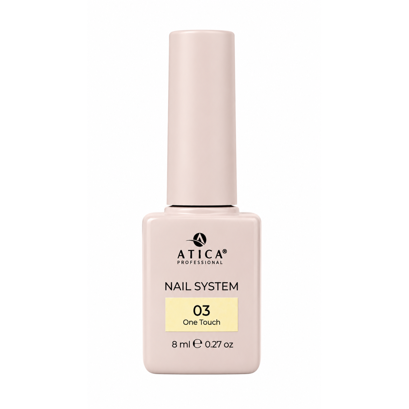ATICA One Touch 03 – šviesiai geltonas gelinis lakas, 8 ml ATICA One Touch 03 – šviesiai geltonas gelinis lakas, 8 ml