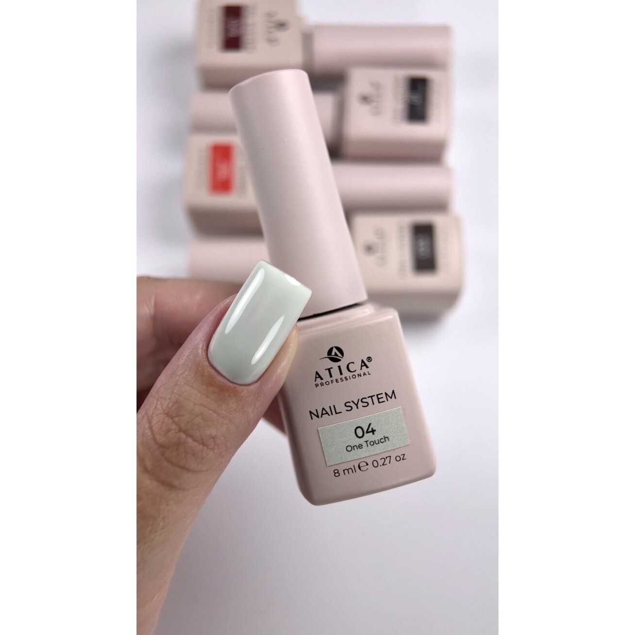 ATICA One Touch 04 – šviesiai mėtinės spalvos gelinis lakas, 8 ml 1