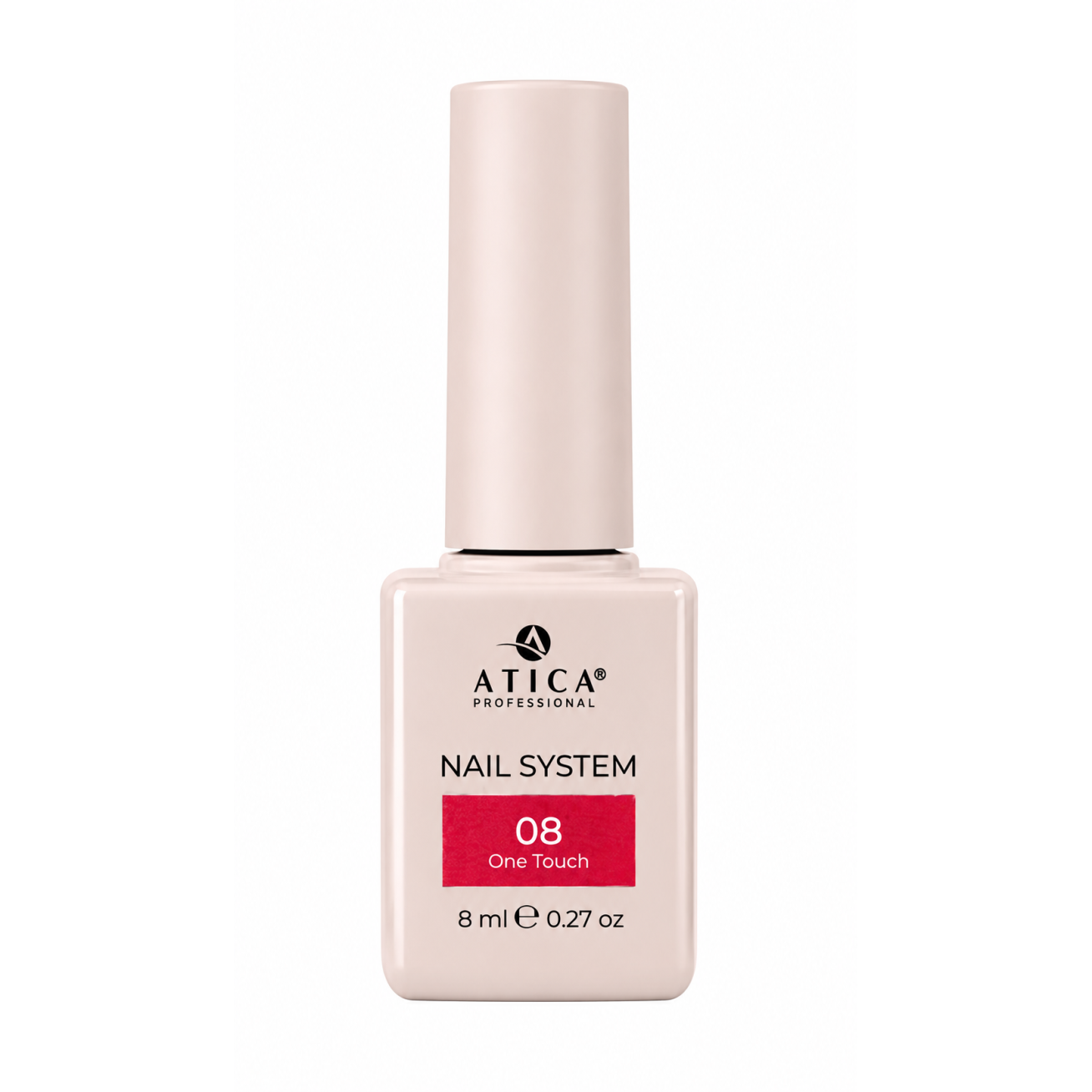 ATICA One Touch 08 – ryškiai rožinis gelinis lakas, 8 ml ATICA One Touch 08 – ryškiai rožinis gelinis lakas, 8 ml