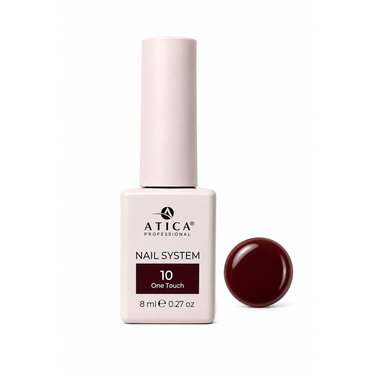 ATICA One Touch 10 gelinis lakas – tamsi vyšninė, 8 ml