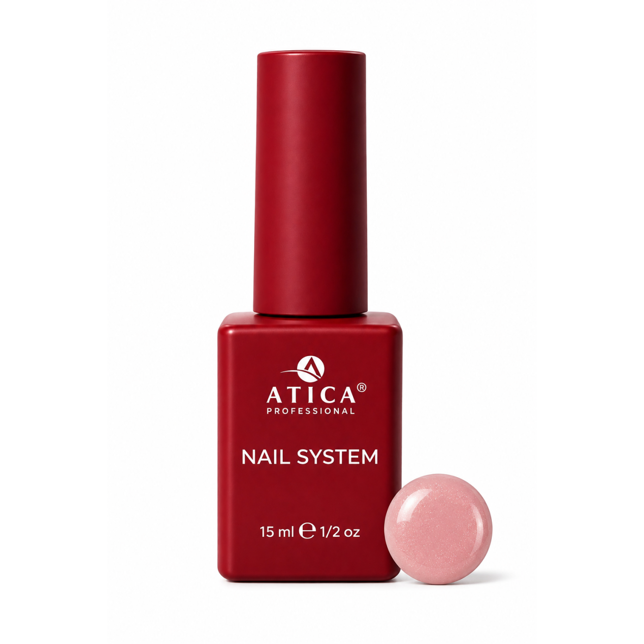 ATICA Base Pink  Shimmer, 15ml (elastinga kaučiukinė bazė)
