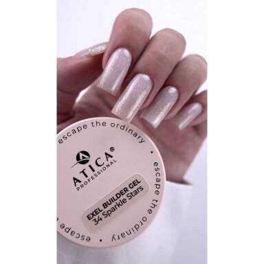 ATICA modeliavimo gelis Builder Gel eXel 34 Sparkle Stars 30 ml