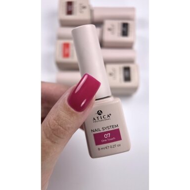 ATICA One Touch 07 – sodriai rožinis gelinis lakas, 8 ml