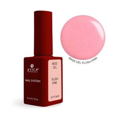 ATICA Base Flush Pink, 15ml (elastinga kaučiukinė bazė)