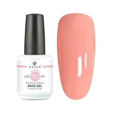 ATICA  Rubber Base French Rose, 15ml (elastinga kaučiukinė bazė)