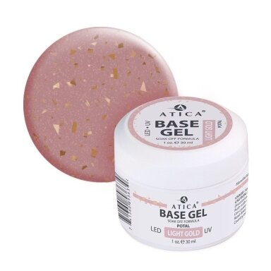 ATICA  Rubber Base Light Gold Potal, 30ml (elastinga kaučiukinė bazė)