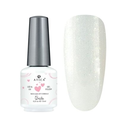 Atica gelinis lakas BRIDE, 7,5 ml Atica gelinis lakas BRIDE, 7,5 ml
