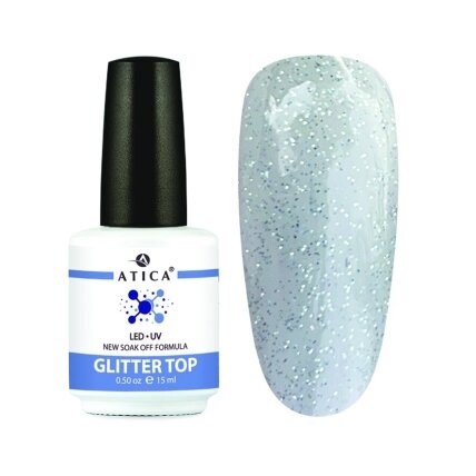 Atica Glitter Top Coat NC – blizgantis viršutinis sluoksnis be lipnumo, 15 ml Atica Glitter Top Coat NC – blizgantis viršutinis sluoksnis be lipnumo, 15 ml