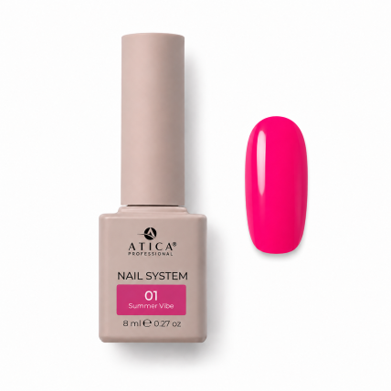 Atica Nail System Nr. 01 „Summer Vibe“ – gelinis lakas, 8 ml