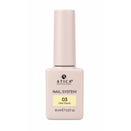 ATICA One Touch 03 – šviesiai geltonas gelinis lakas, 8 ml ATICA One Touch 03 – šviesiai geltonas gelinis lakas, 8 ml