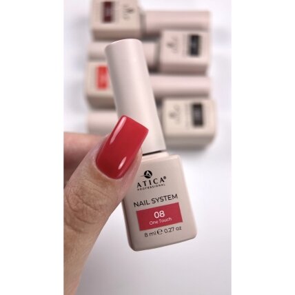 ATICA One Touch 08 – ryškiai rožinis gelinis lakas, 8 ml 1 ATICA One Touch 08 – ryškiai rožinis gelinis lakas, 8 ml 1