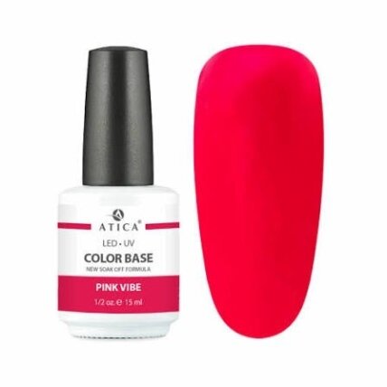 ATICA Pink Vibe spalvota bazė 2-in-1, ryškiai rožinė, 15 ml ATICA Pink Vibe spalvota bazė 2-in-1, ryškiai rožinė, 15 ml