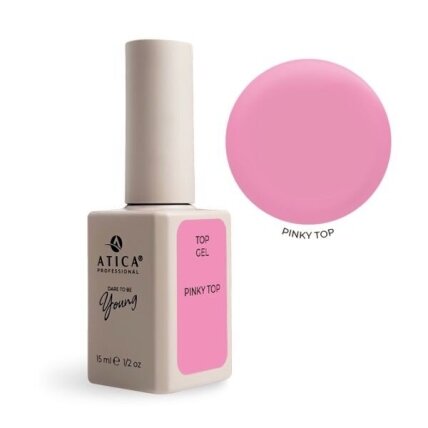 Atica Pinky Coat NC – ružavas viršutinis sluoksnis be lipnumo, 15 ml Atica Pinky Coat NC – ružavas viršutinis sluoksnis be lipnumo, 15 ml