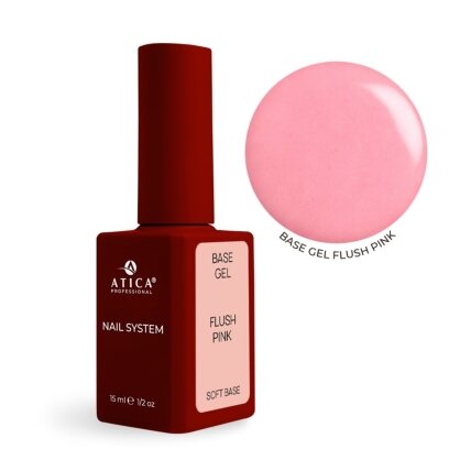 ATICA Base Flush Pink, 15ml (elastinga kaučiukinė bazė)