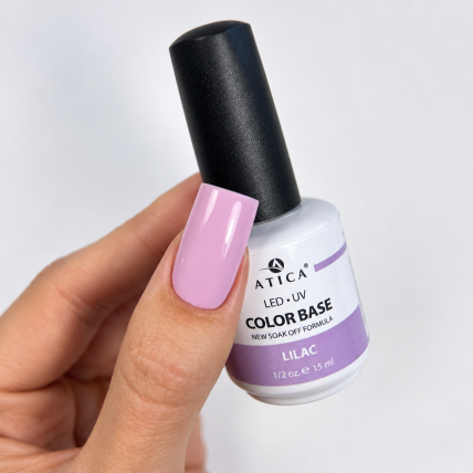 ATICA spalvota bazė geliniam lakavimui Lilac, 13 ml 3