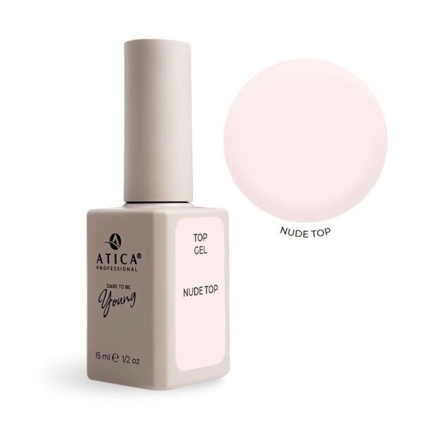 Atica Nude Coat NC – nude spalbos viršutinis sluoksnis be lipnumo, 15 ml