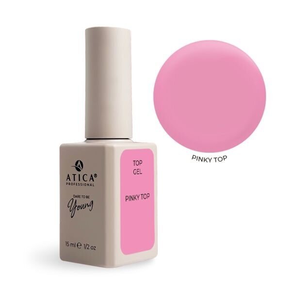 Atica Pinky Coat NC – ružavas viršutinis sluoksnis be lipnumo, 15 ml Atica Pinky Coat NC – ružavas viršutinis sluoksnis be lipnumo, 15 ml