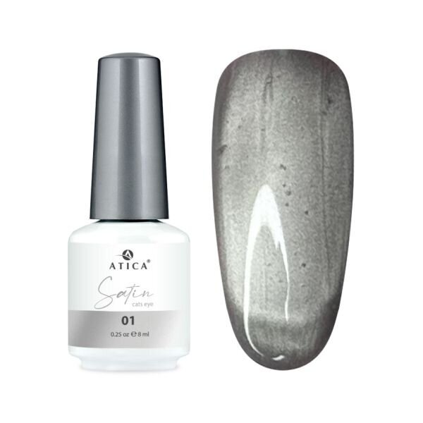 Atica Satin Cats Eye gelinis lakas Nr.01, 8 ml Atica Satin Cats Eye gelinis lakas Nr.01, 8 ml