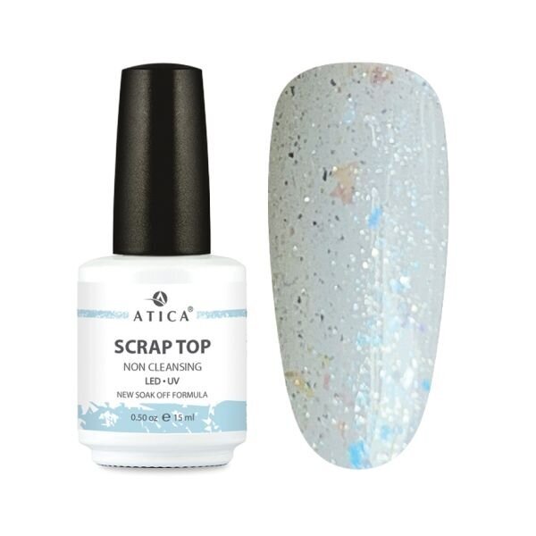 Atica Scrap Top Coat NC – blizgantis viršutinis sluoksnis be lipnumo, 15 ml Atica Scrap Top Coat NC – blizgantis viršutinis sluoksnis be lipnumo, 15 ml