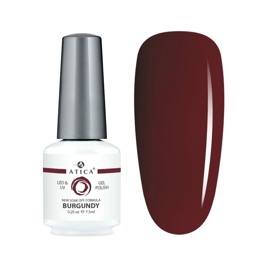 Atica gelinis lakas BURGUNDY, 7,5 ml Atica gelinis lakas BURGUNDY, 7,5 ml