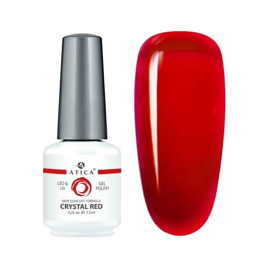 Atica gelinis lakas CRYSTAL RED, 7,5 ml