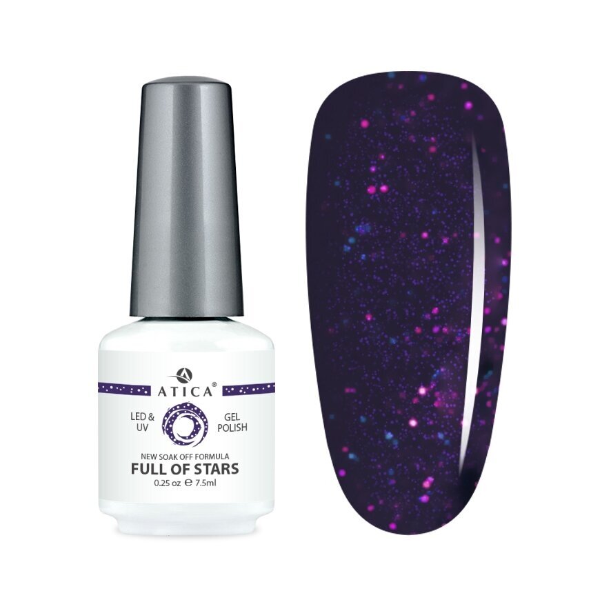 Atica gelinis lakas FULL OF STARS, 7,5 ml Atica gelinis lakas FULL OF STARS, 7,5 ml