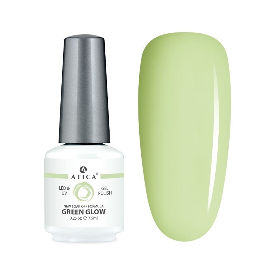 Atica gelinis lakas GREEN GLOW, 7,5 ml Atica gelinis lakas GREEN GLOW, 7,5 ml