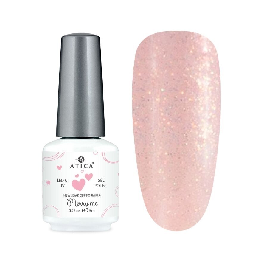 Atica gelinis lakas MERRY ME, 7,5 ml Atica gelinis lakas MERRY ME, 7,5 ml