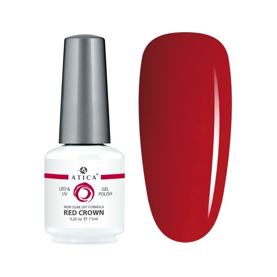 Atica gelinis lakas RED CROWN, 7,5 ml Atica gelinis lakas RED CROWN, 7,5 ml