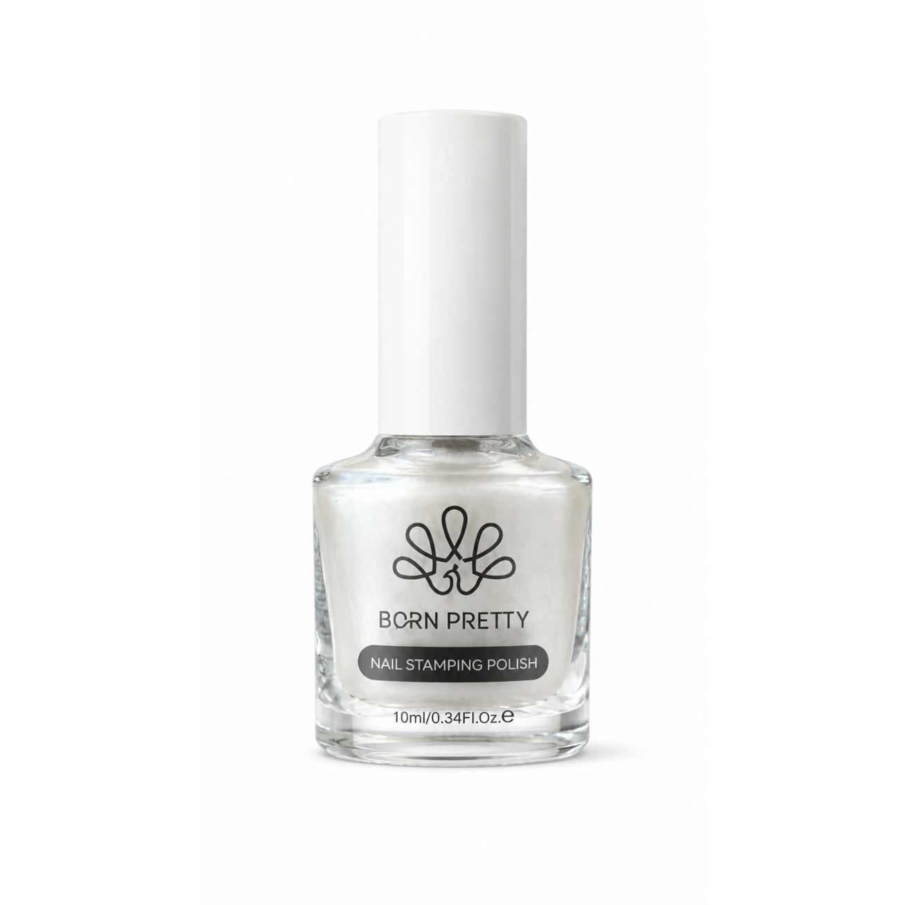 Born Pretty perlamutriniai balti stampingo dažai 10ml