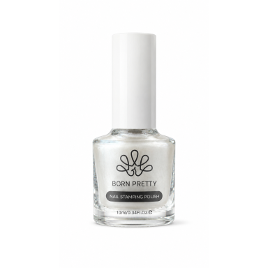 Born Pretty perlamutriniai balti stampingo dažai 10ml