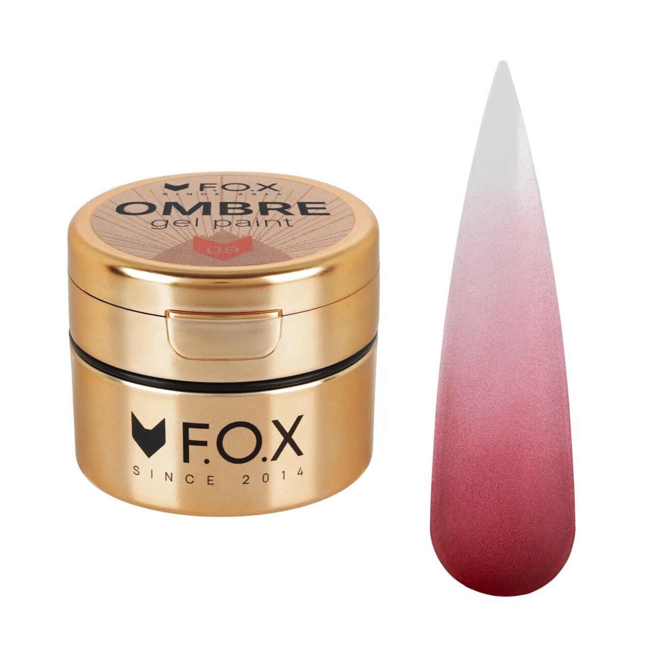 F.O.X Ombre Gel Paint Nr. 009 5 ml – rausvai raudoni geliniai dažai