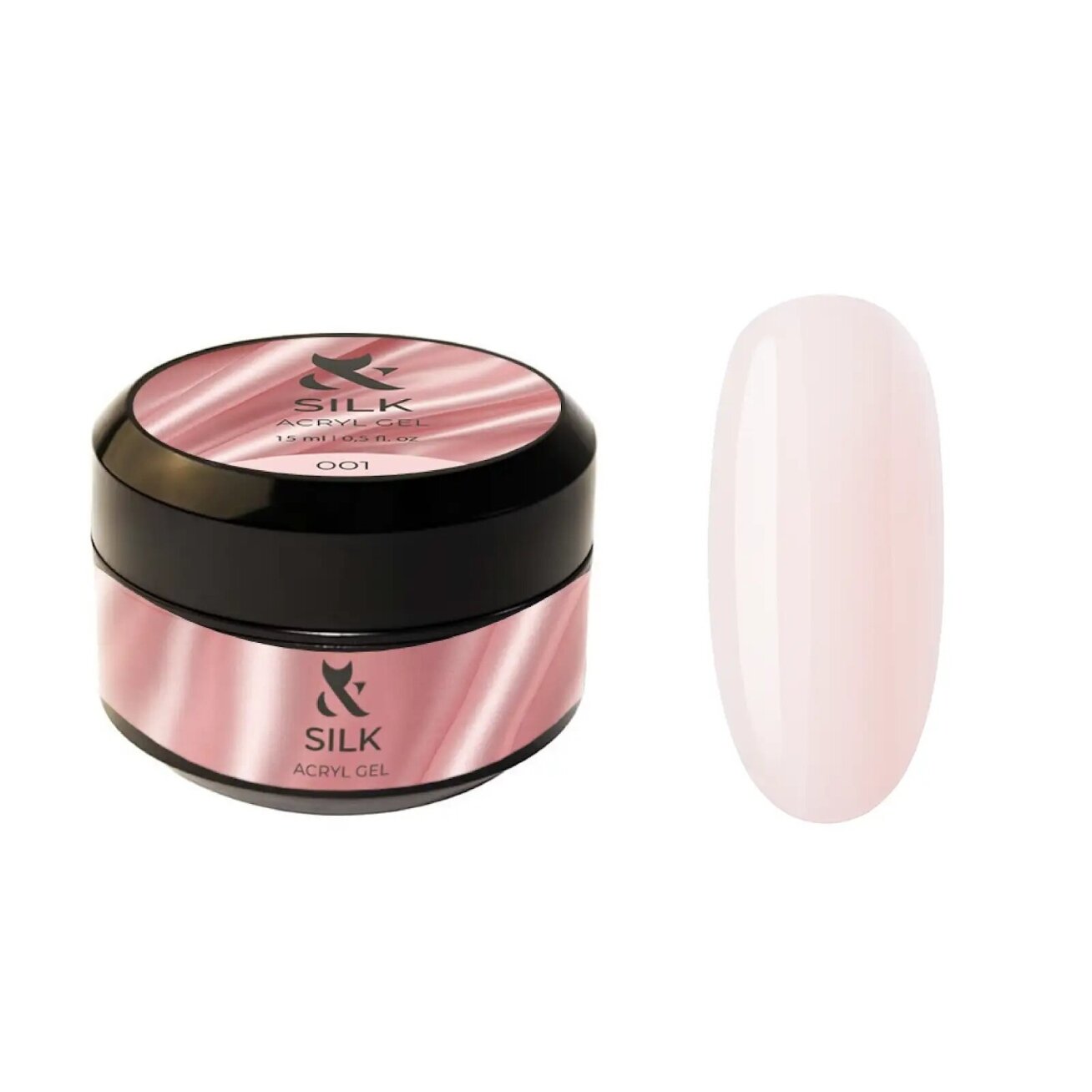 F.O.X. Silk Acryl Gel 001 – Maskuojantis akrilo gelis nagų modeliavimui, 15 ml