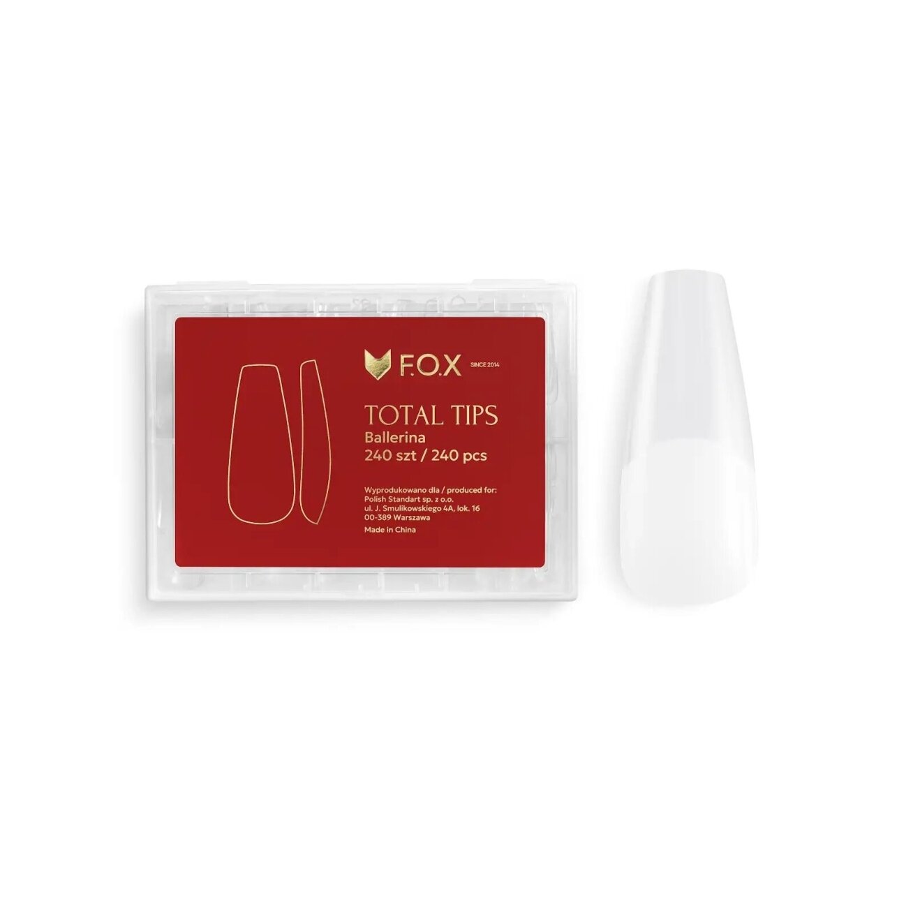 F.O.X Total Tips Ballerina 240 vnt. – modernūs pilno padengimo nagų priauginimo tipsai