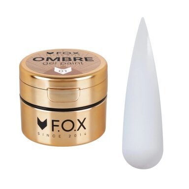 F.O.X Ombre Gel Paint Nr. 001 5 ml – balti geliniai dažai