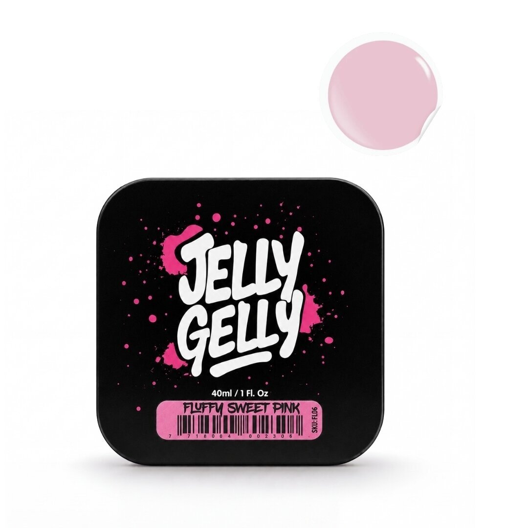 Gelly Sweet pink self levelling gel Fluffy, 40ml – savaime išsilyginantis gelis (TPO/HEMA FREE)