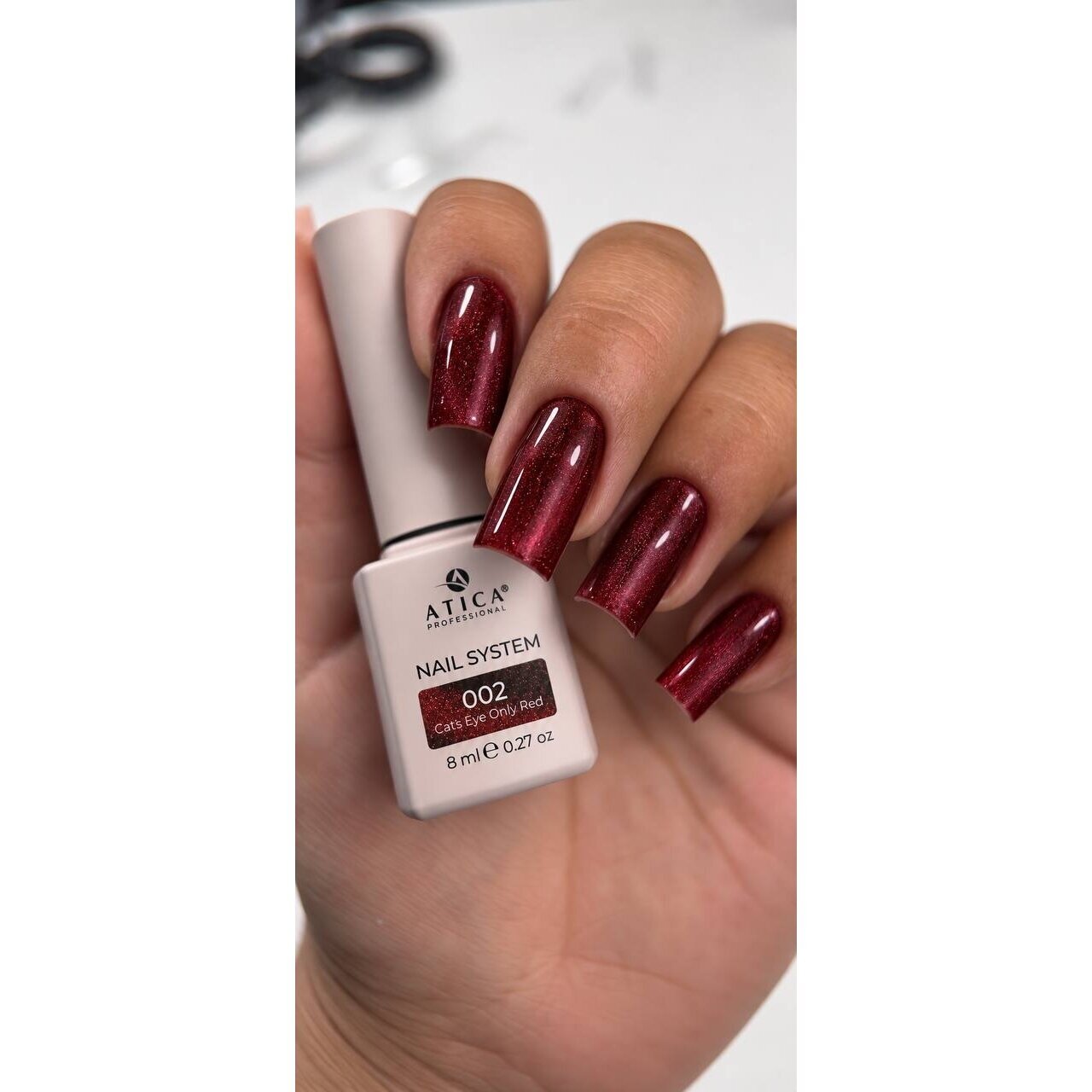 Gelinis lakas Cat's Eye Only Red 02, 8 ml 2 Gelinis lakas Cat's Eye Only Red 02, 8 ml 2