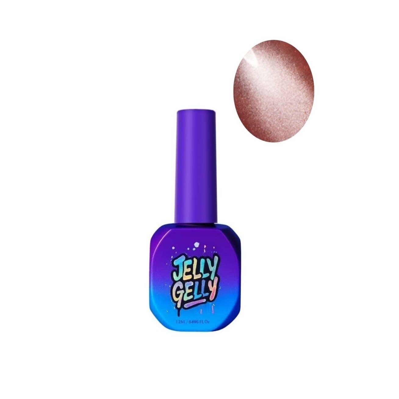 Gelinis lakas Jelly Gelly Glitter Bloom Silk, 12ml - blizgus gelinis lakas (Be TPO)