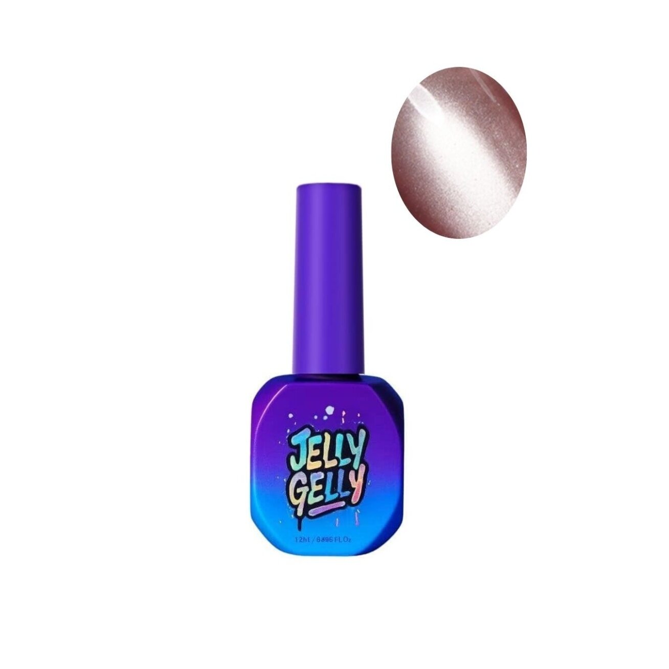 Gelinis lakas Jelly Gelly Glitter Clay Silk, 12ml - blizgus gelinis lakas (Be TPO)