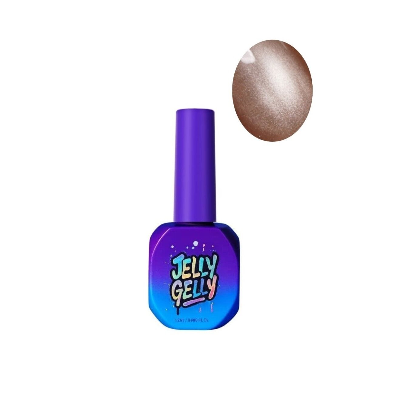 Gelinis lakas Jelly Gelly Glitter Latte Silk, 12ml - blizgus gelinis lakas (Be TPO)