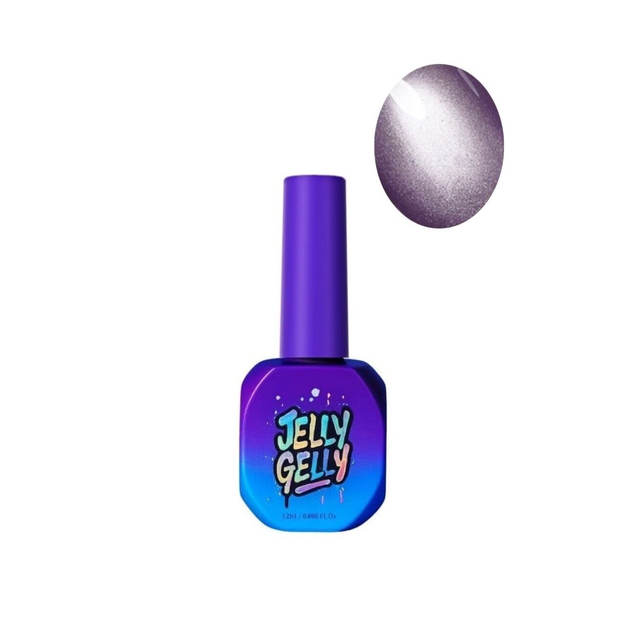 Gelinis lakas Jelly Gelly Glitter Lavender Silk, 12ml - blizgus gelinis lakas (Be TPO)